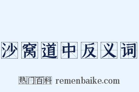 沙窝道中反义词是什么意思的图片